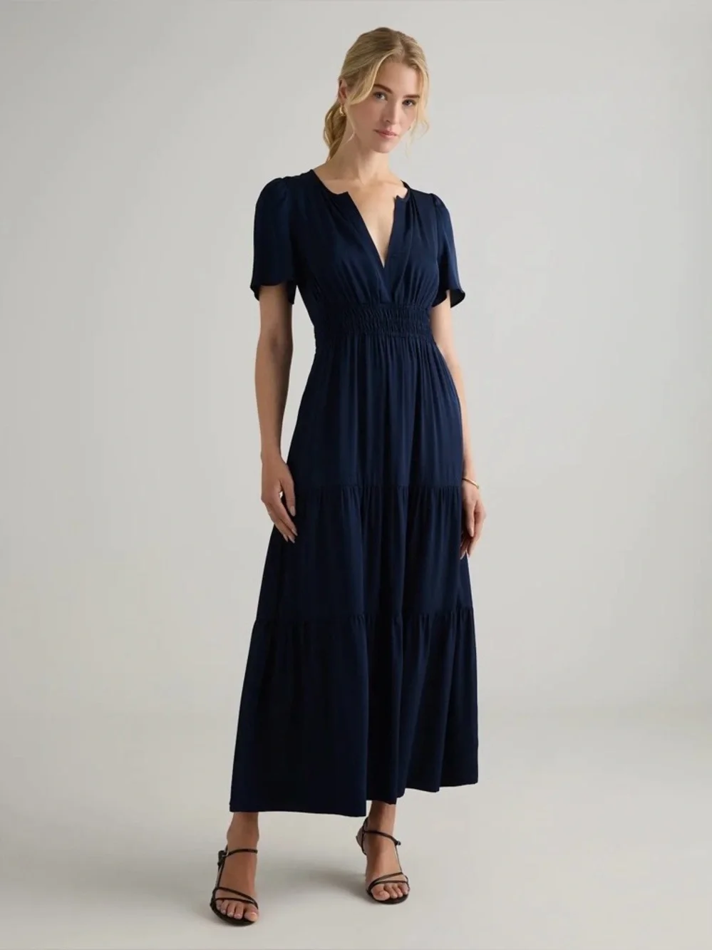 Quince washable stretch silk maxi dress XL